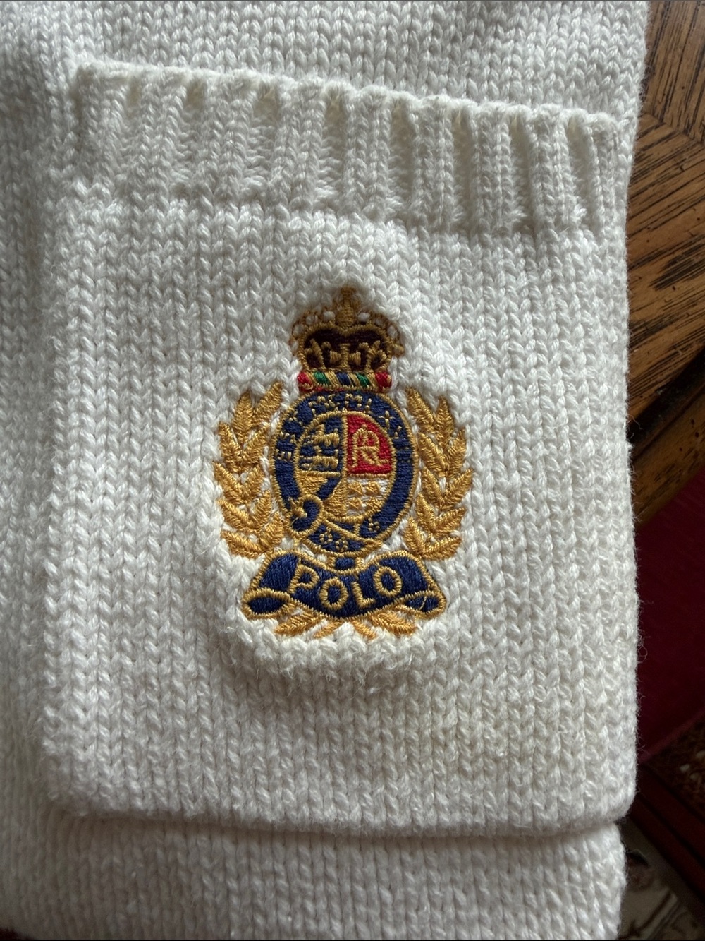 RalphLaurenCardiganSweaterBlueLabelHallmark Crest5GoldButtons PristineCrispWhite - Picture 3 of 8